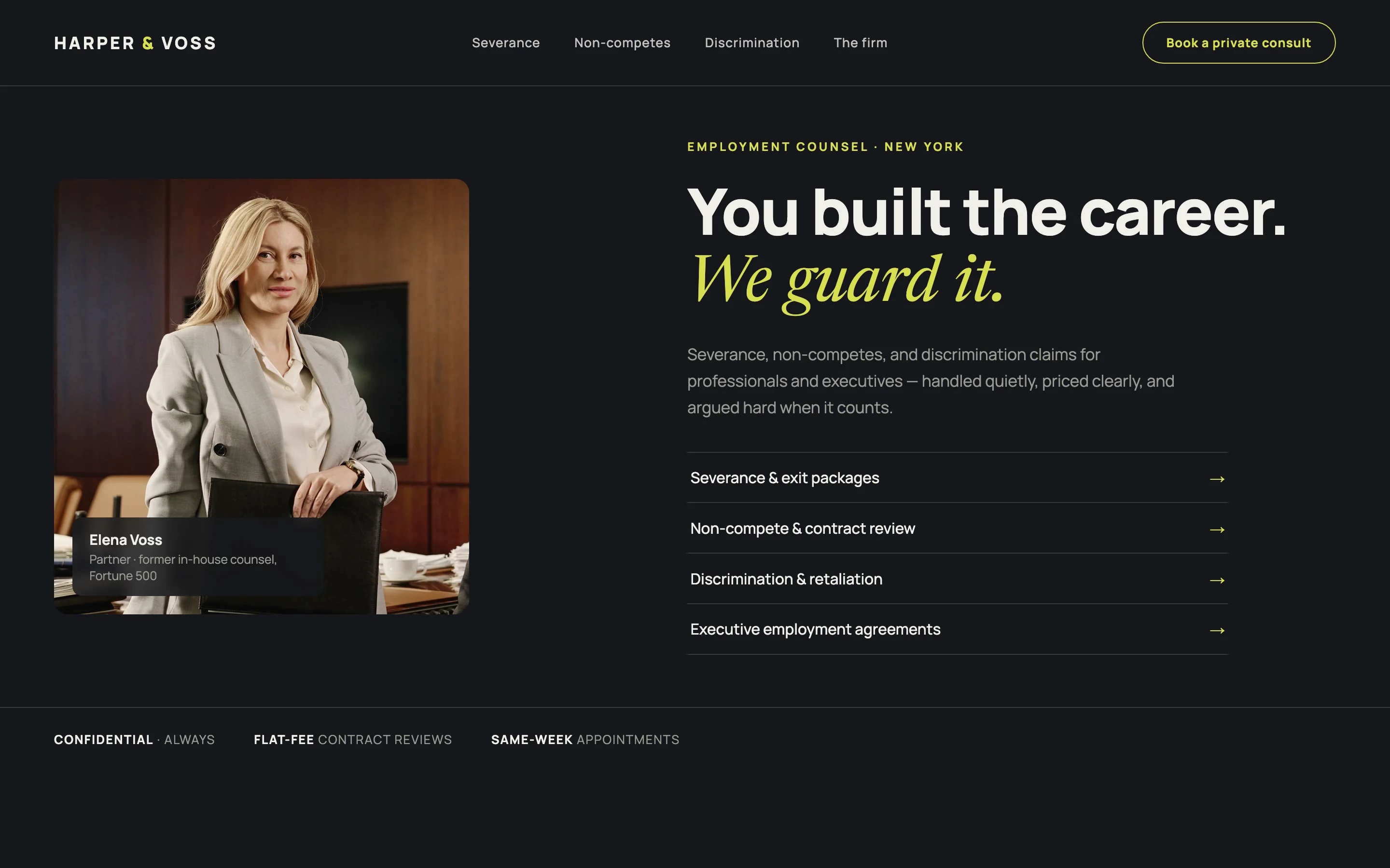 Design study: homepage concept for an employment-law boutique